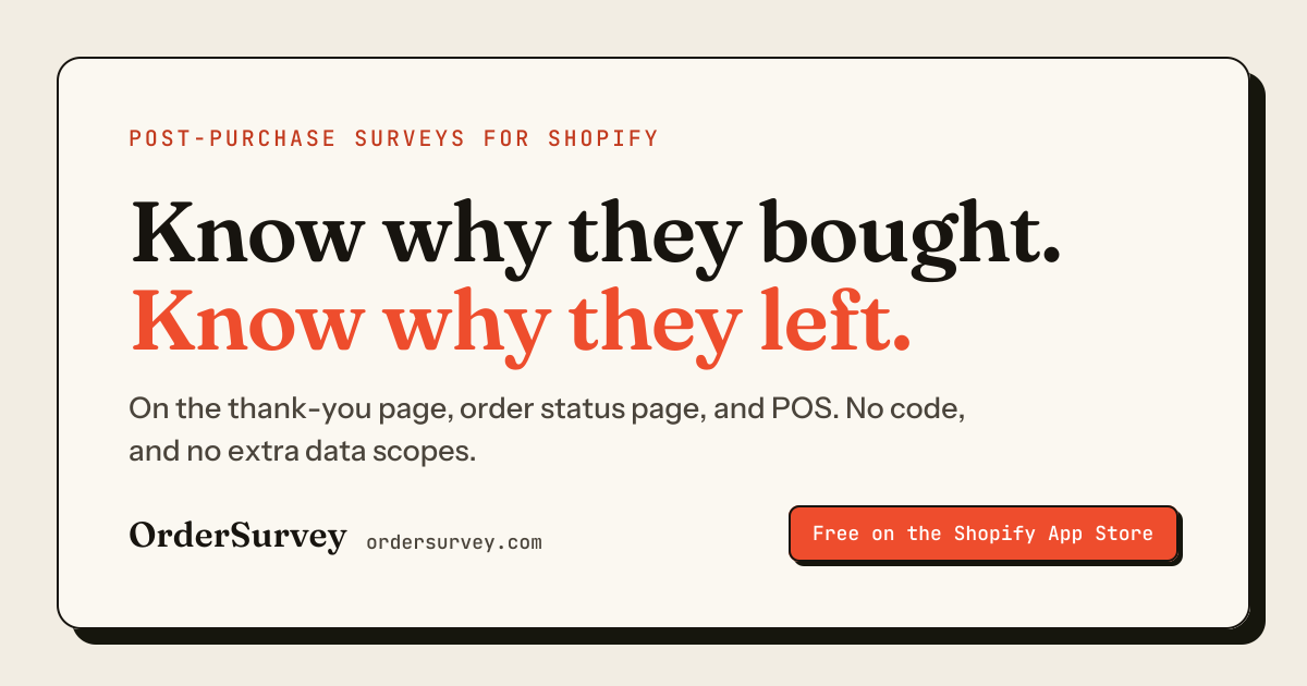 OrderSurvey: Post-Purchase Surveys for Shopify